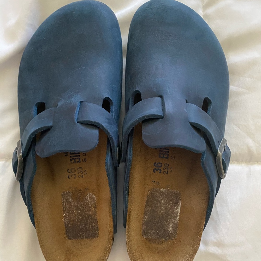 Women’s Boston Birkenstock Navy Oiled Leather